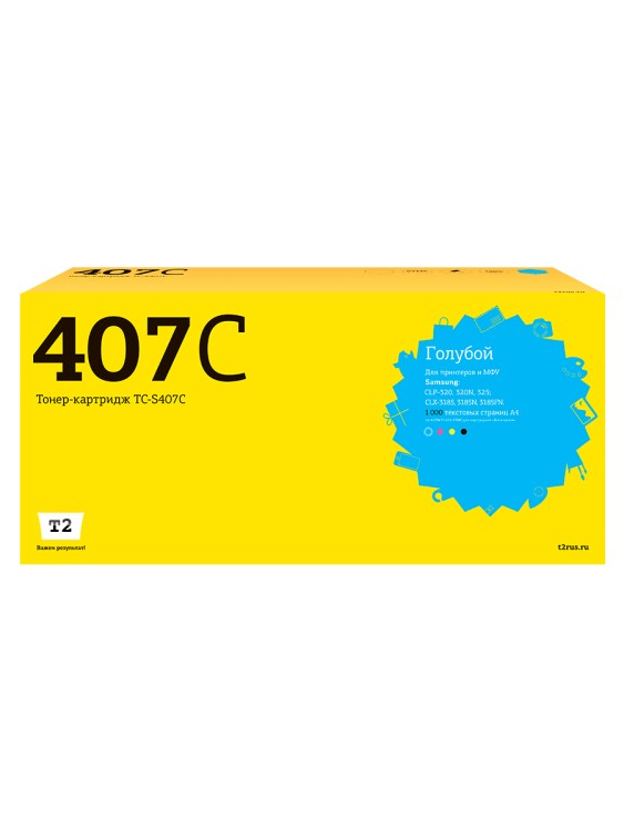 TC-S407C Картридж T2 для Samsung CLP-320/325/CLX-3185 (1000 стр.) голубой, с чипом