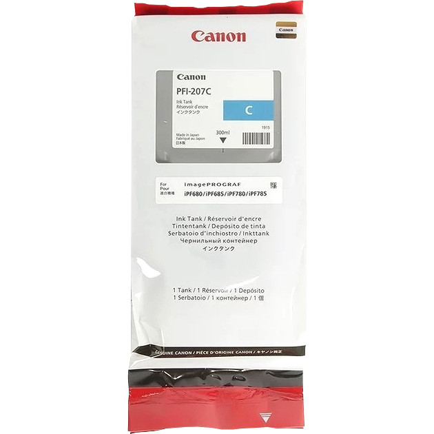 Картридж PFI-207C для Canon iPF680/685/780/785, 300ml (О) голубой 8790B001