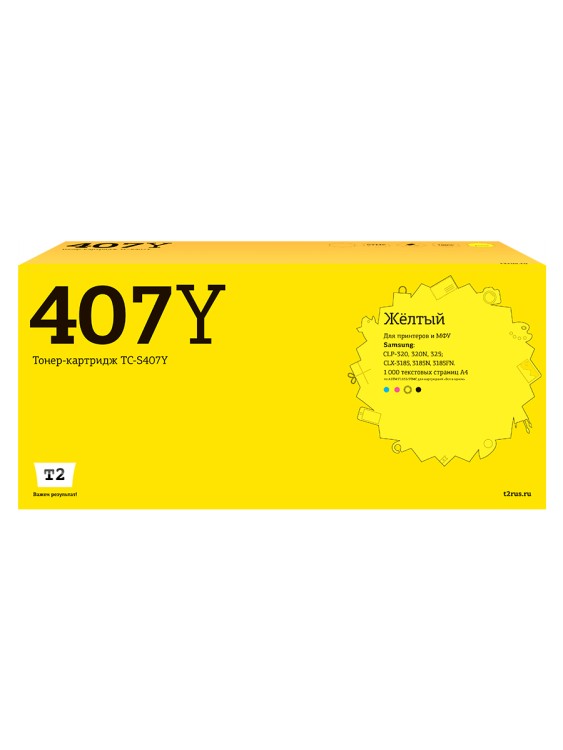 TC-S407Y Картридж T2 для Samsung CLP-320/325/CLX-3185 (1000 стр.) желтый, с чипом