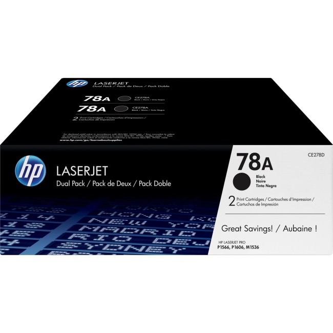 Тонер-картридж набор из 2 шт/ HP 78A Black Dual Pk LJ Toner Cartridge