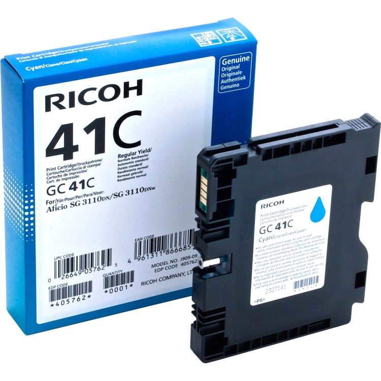 Картридж для гелевого принтера повышенной емкости GC 41C голубой Print Cartridge GC 41C