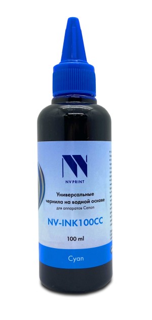 Чернила NV PRINT универсальные на водной основе NV-INK100CC для аппаратов Canon (100 ml) Cyan совместимые