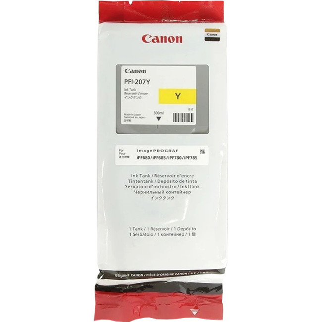 Картридж PFI-207 Y для Canon iPF680/685/780/785, 300ml (O) желтый 8792B001