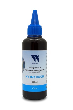 Чернила NV PRINT универсальные на водной основе NV-INK100CH для аппаратов HP (100 ml) Cyan совместимые