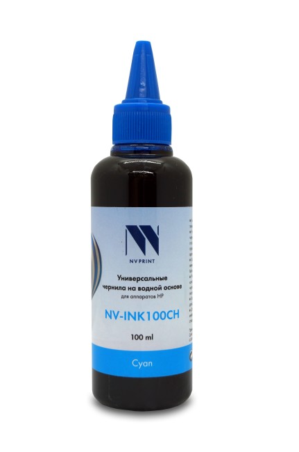 Чернила NV PRINT универсальные на водной основе NV-INK100CH для аппаратов HP (100 ml) Cyan совместимые