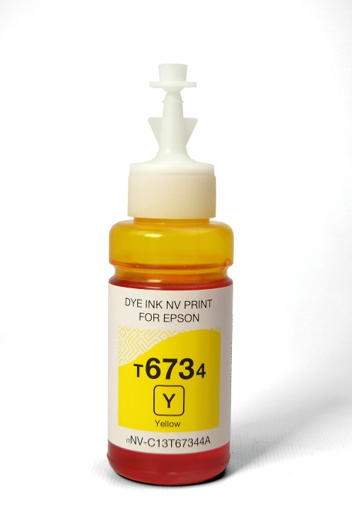 Чернила NV PRINT T6734 (C13T67344A) для Epson L800, L805, L810, L815, L850, L1800  (70 ml) Yellow совместимые