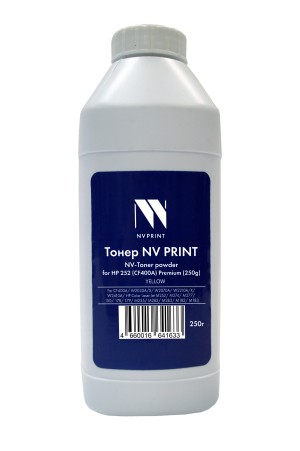 Тонер NVP для HP 252 (250г) Yellow для CF402A, W2032A/X, W2072A, W2212A/X, W2412A, HP Color LaserJet M252, M274, M277,  150, 178, 179, M255, M282, M283, M182, M183 совместимый Premium
