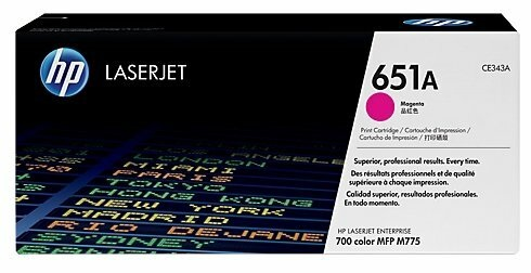 Cartridge HP 651A для LJ 700 Color MFP 775, пурпурный (16 000 стр.) (белая упаковка)