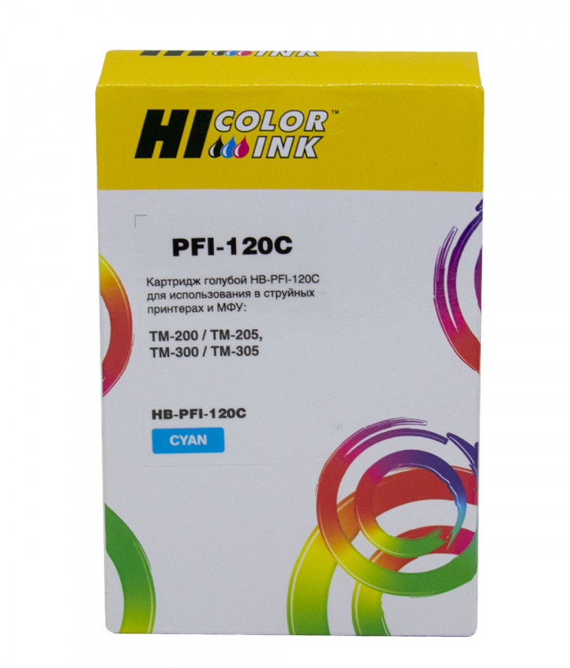 Картридж Hi-Black (PFI-120C) для Canon TM-200/205/300/305, C Картридж Hi-Black (PFI-120C) для Canon TM-200/205/300/305, C
