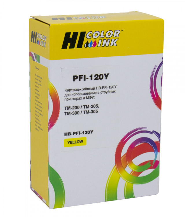 Картридж Hi-Black (PFI-120Y) для Canon TM-200/205/300/305, Y Картридж Hi-Black (PFI-120Y) для Canon TM-200/205/300/305, Y