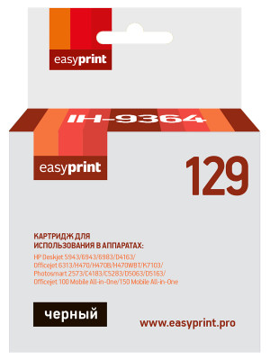 Картридж EasyPrint IH-9364 №129 для HP Deskjet 5943/6943/D4163/Photosmart 1215/1315, черный Картридж EasyPrint IH-9364 №129 для HP Deskjet 5943/6943/D4163/Photosmart 1215/1315, черный