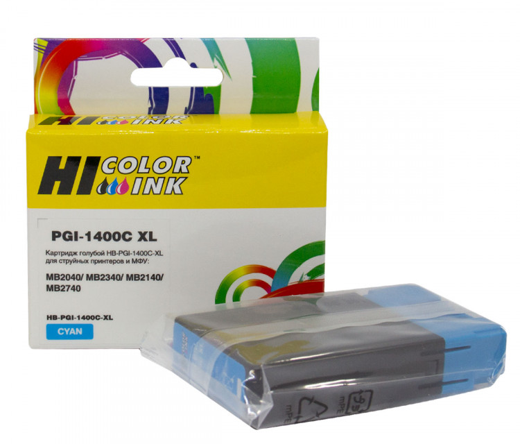 Картридж Hi-Black (PGI-1400XLC) для Canon MAXIFY MB2050/MB2350/MB2040/MB2340, C Картридж Hi-Black (PGI-1400XLC) для Canon MAXIFY MB2050/MB2350/MB2040/MB2340, C