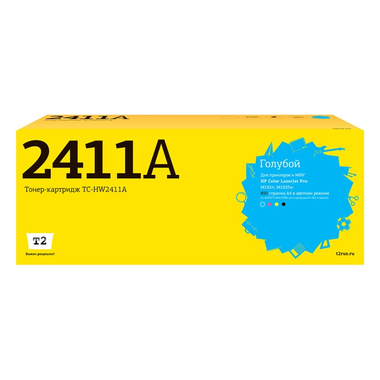 Лазерный картридж T2 TC-HW2411A (Color LaserJet Pro M182n/M183fw) для HP, голубой, с чипом