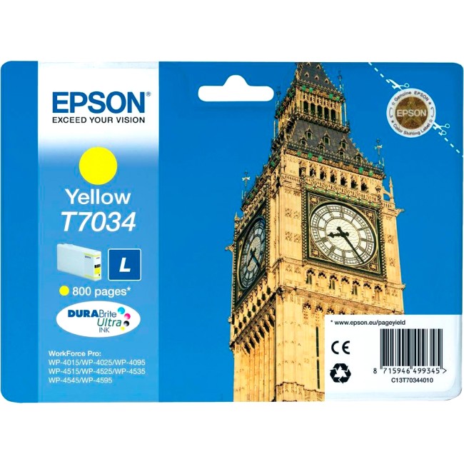 Картридж Epson WP 4000/4500 Series Ink L Cartridge Yellow 0.8k