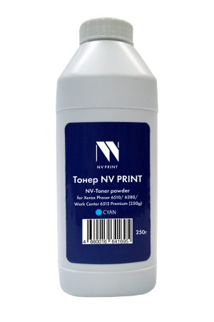 Тонер + девелопер NVP для Xerox Phaser 6510, 6280, WorkCenter 6515 Premium (250г) Cyan совместимый