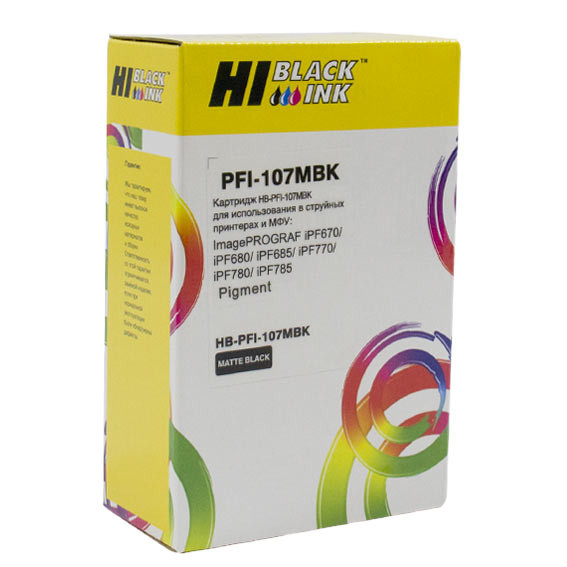 Картридж Hi-Black (PFI-107MBK) для Canon iPF680/685/780/785, MBK Картридж Hi-Black (PFI-107MBK) для Canon iPF680/685/780/785, MBK