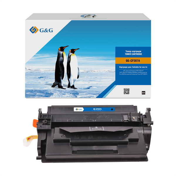 Картридж Cartridge G&G 87A для HP LJ M527f/M527dn/M506x/M506dn/M506n;LJ M501dn;LJ Flow M527z, with chip (9 000стр.) (замена CF287A)