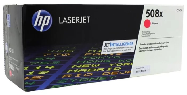 Cartridge HP 508X для LJ M552/M553/M577, пурпурный (9 500 стр.) (белая упаковка)