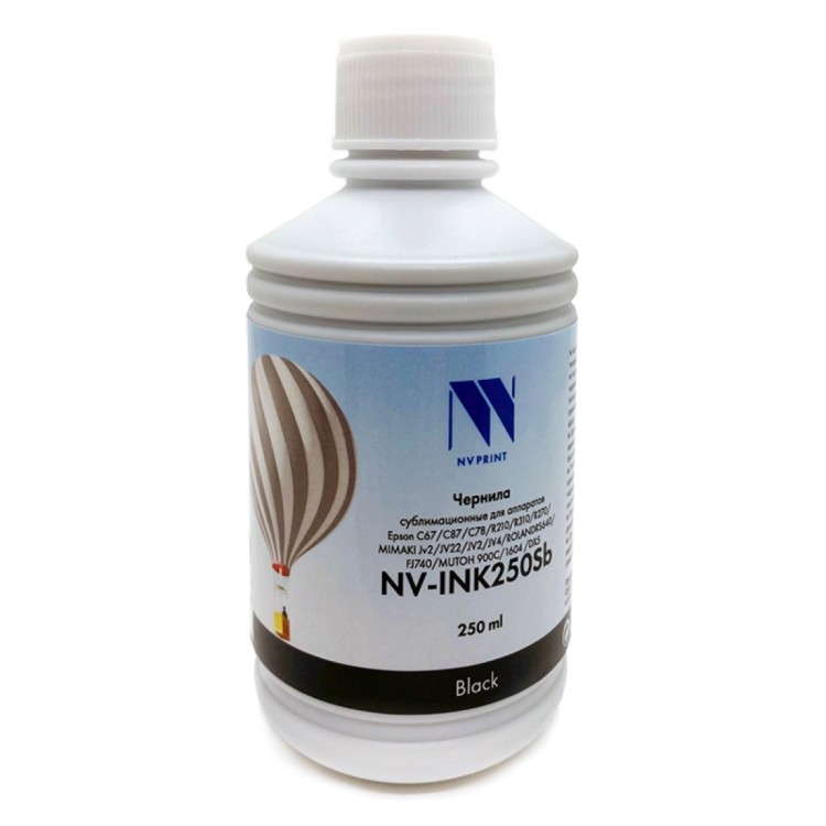 Чернила NV PRINT сублимационные NV-INK250BkSb для аппаратов Epson, Mimaki, Mutoh, Roland (250ml) Black