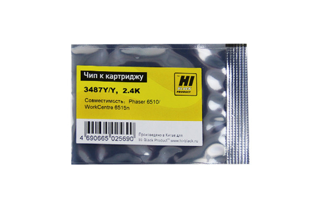 Чип Hi-Black к картриджу Xerox Phaser 6510/WC 6515 (106R03487), Y, 2,4K