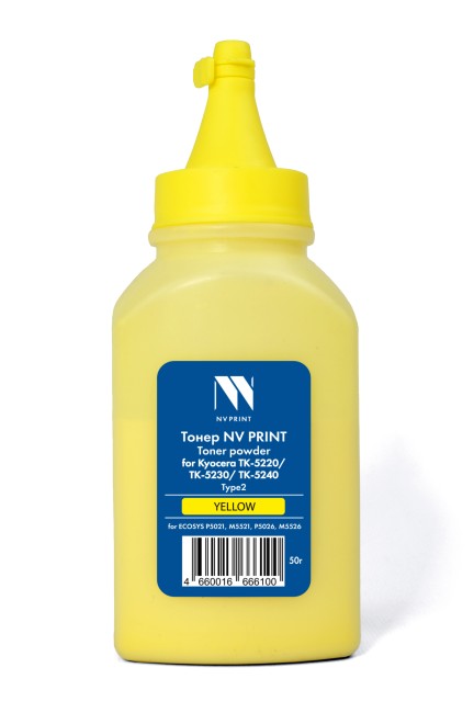 Тонер NVP для Kyocera TK-5220/TK-5230/TK-5240 Type2 (50г) Yellow совместимый