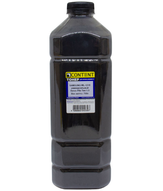 Тонер Content Универсальный для Samsung ML-1210/Xerox P8e, Тип 1.5, Bk, 700 г, канистра Тонер Content Универсальный для Samsung ML-1210/Xerox P8e, Тип 1.5, Bk, 700 г, канистра