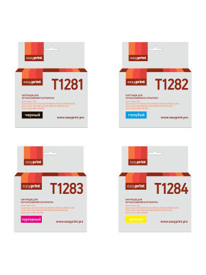 Комплект картриджей EasyPrint IE-T1055_SET для Epson Stylus S22/SX125/Office BX305F: черный, голубой, пурпурный, желтый