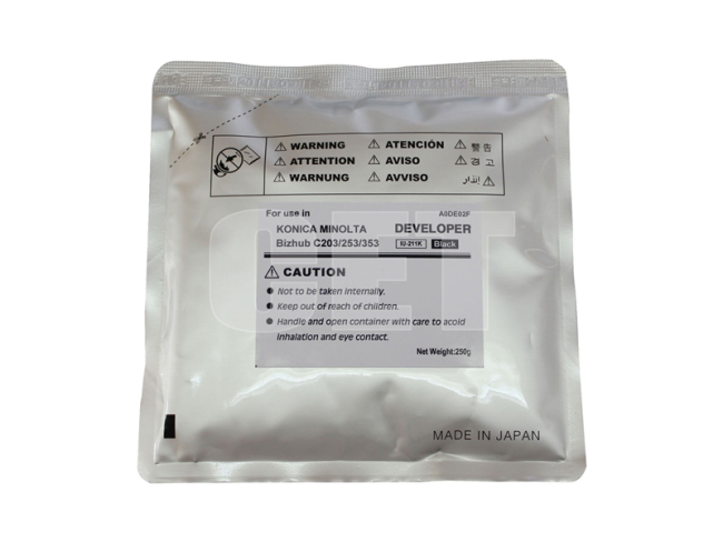 Девелопер для KONICA MINOLTA Bizhub C200/C203/C253/C353 (CET) Black, 250г/пак, 100000 стр., CET6823