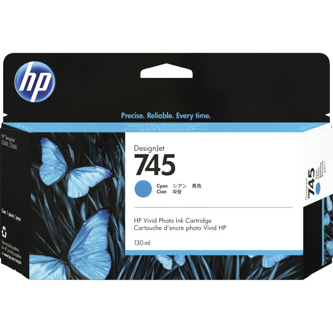 Картридж HP 745 130-ml Cyan Ink Cartridge