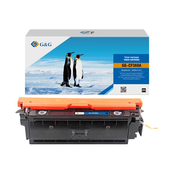 Cartridge G&G 508A для HP CLJ M552/M553/M577, с чипом (6 000стр.), черный (аналог CF360A)
