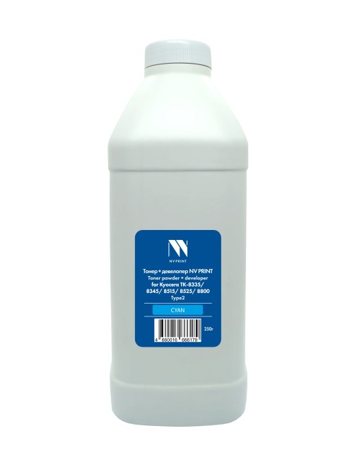 Тонер + девелопер NVP для Kyocera ТК-8335/8345/8515/8525/8800 Type2 (250г) Cyan совместимый
