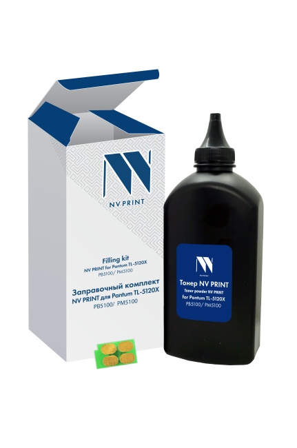 Заправочный комплект NVP для Pantum TL-5120X PB5100/PM5100 (тонер 380 г + чип многоразовый) совместимый