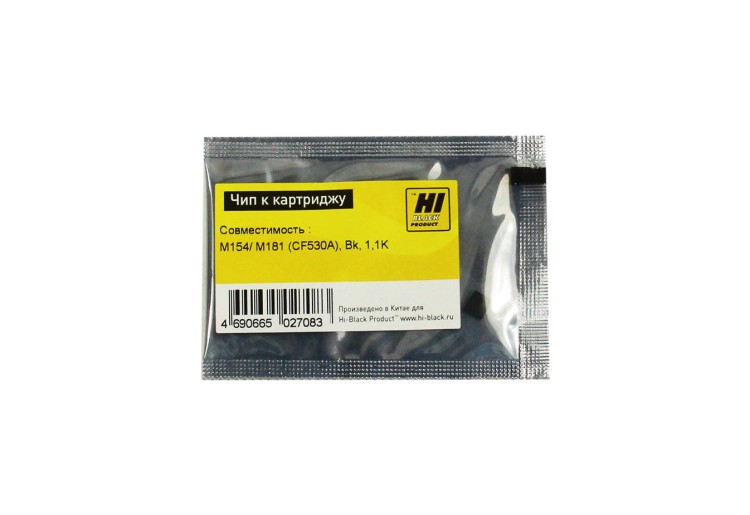Чип Hi-Black к картриджу HP CLJ Pro M154/MFP M180/M181(CF530A), Bk, 1,1K