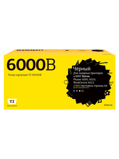 TC-X6000B Тонер-картридж T2 для Xerox Phaser 6000/6010/WC6015 (2000 стр.) черный, с чипом 106R01634