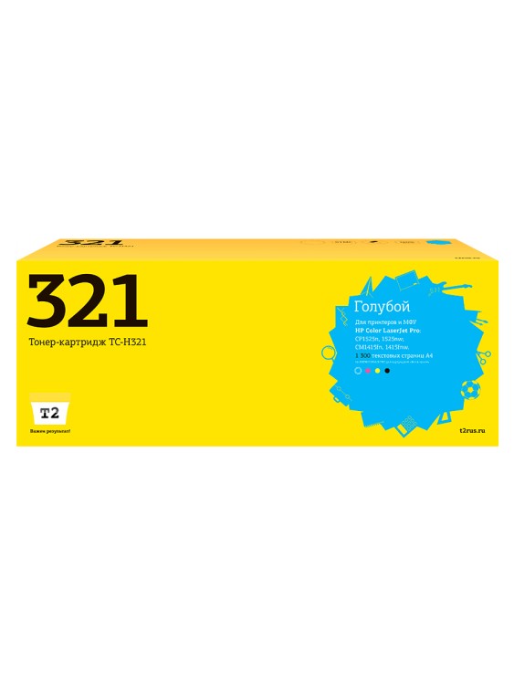 TC-H321 Картридж T2 для HP Color LaserJet Pro CP1525n/CM1415fn (1300 стр.) Голубой, с чипом