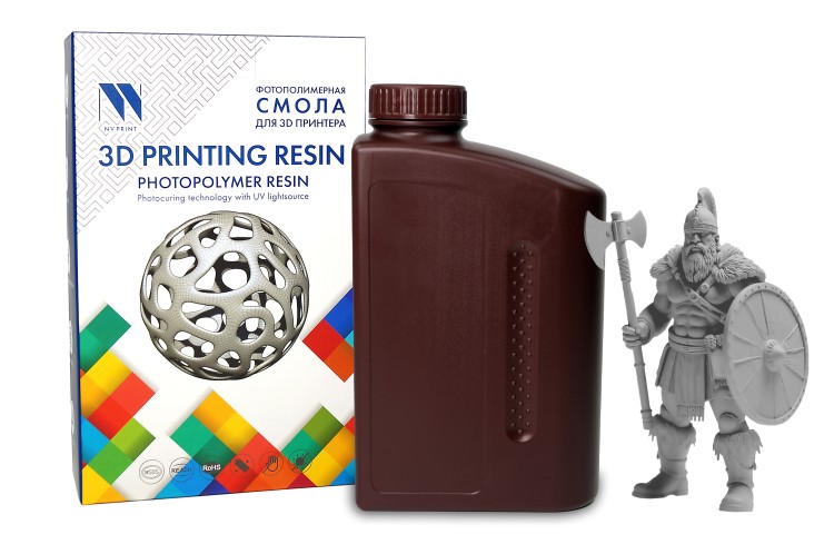 Фотополимерная смола NVPRINT Plant Based Resin Dark для 3D печати 1 кг (бут)