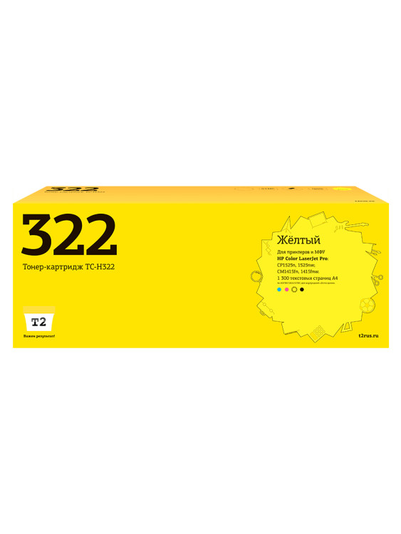 TC-H322 Картридж T2 для HP Color LaserJet Pro CP1525n/CM1415fn (1300 стр.) Желтый, с чипом