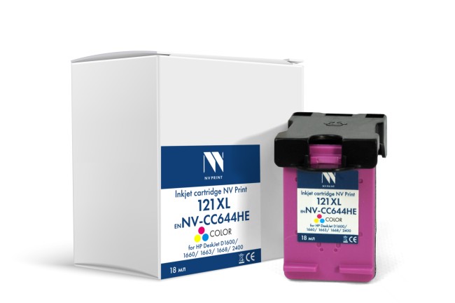 Струйный картридж NVP 121XL (NV-CC644HE) Color для HP DeskJet D1600/D1663/D2500/D2563/D2663/D5563/F2423/F2486/F2493/F4213/F4275/F4280/F4283/F4583 (18 мл) совместимый