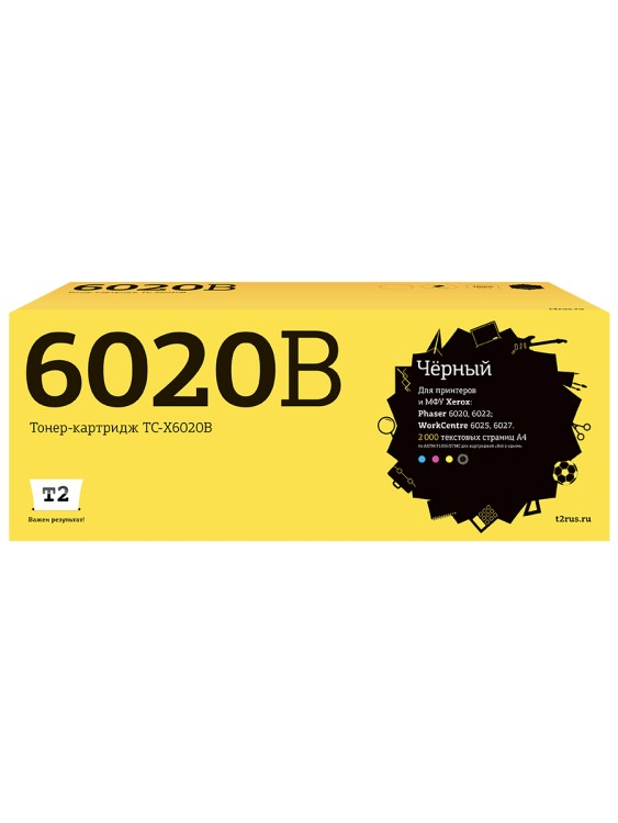 TC-X6020B Тонер-картридж T2 для Xerox Phaser 6020/6022/WorkCentre 6025/6027 (2000 стр.) черный, с чипом 106R02763