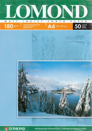 Фотобумага Lomond матовая односторонняя (0102014), A4, 180 г/м2, 50 л.