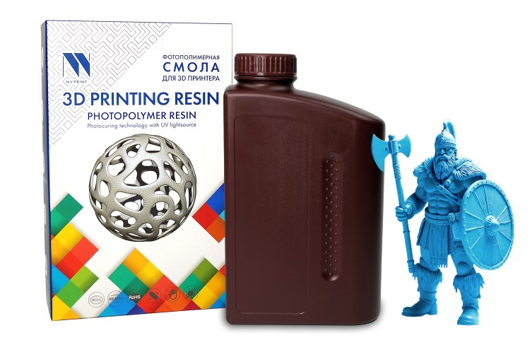 Фотополимерная смола NVPRINT Plant Based Resin Clear Blue для 3D печати 1 кг (бут)