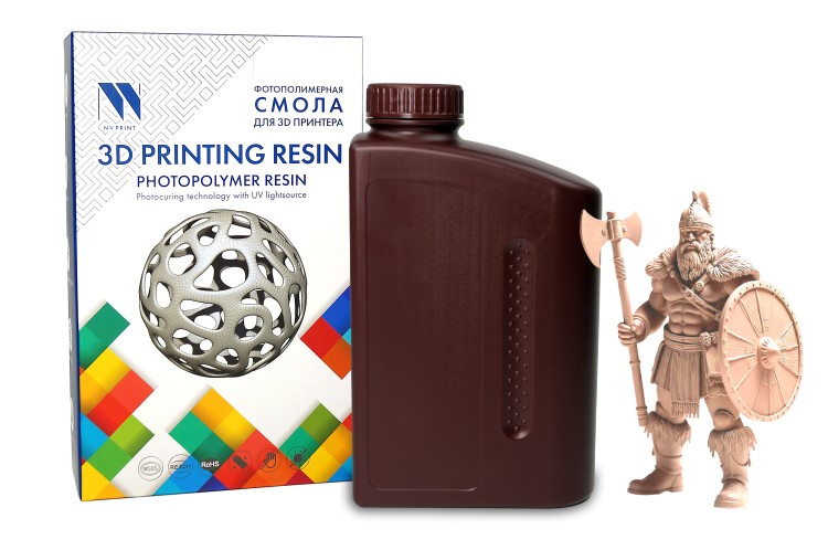 Фотополимерная смола NVPRINT PA Like Resin Beige для 3D печати 1 кг (бут)