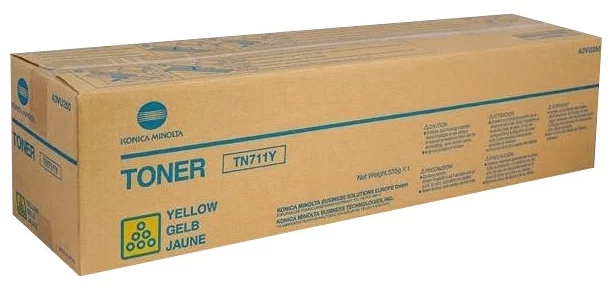 Konica minolta тонер-картридж tn-711y жёлтый для bizhub c654/754 31 500 стр.