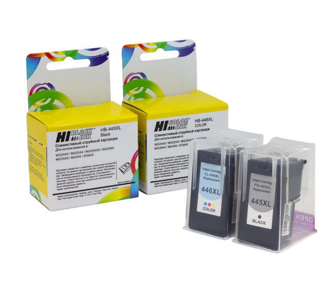 Комплект струйных картриджей Hi-Black для Canon HB-445XL(Bk)+HB-446XL(color)