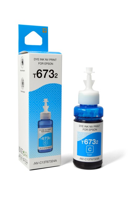 Чернила NVP T6732 (NV-C13T67324A) для аппаратов Epson (70 ml) Cyan (в коробке) совместимые