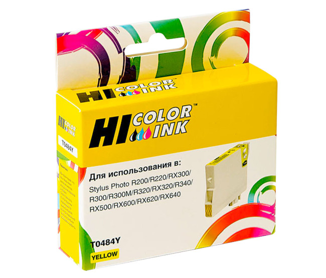Картридж Hi-Black (HB-T0484) для Epson Stylus Photo R200/R300/RX500/RX600, Y