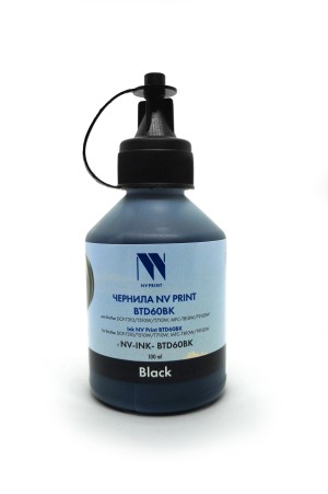 Чернила NV PRINT BTD60BK для Brother DCP-T220/T226/T310/T420W/T425W/T426W/T428W/T510W/T520W/T710W/T720DW/T725DW/T820DW/T825DW, MFC-T810W/T910DW/T920DW/T925DW/T4500DW，HL-T4000DW (100 мл) Black совместимые