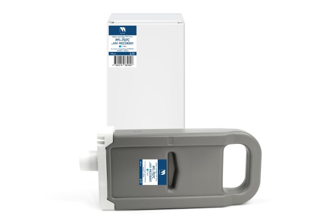 Струйный картридж NVP PFI-707C (NV-9822B001) Cyan для Canon ImagePrograf iPF830/ iPF831/ iPF840/ iPF841/ iPF850/ iPF851 (700 мл) совместимый