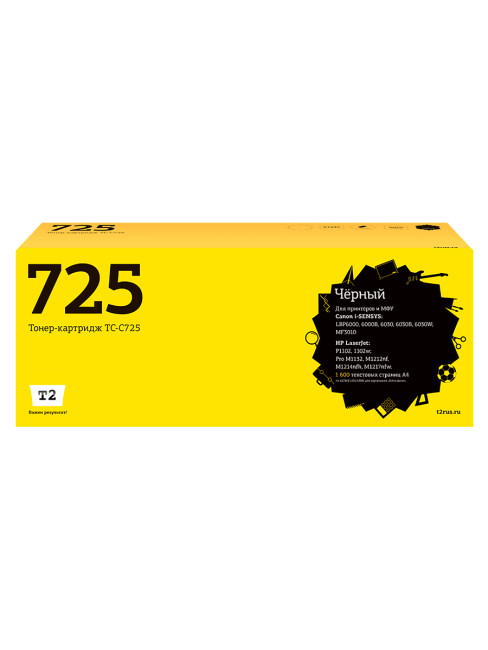 TC-C725 Картридж T2 для Canon i-SENSYS LBP6000/HP LaserJet P1102/Pro M1132/1212 (1600 стр.) с чипом