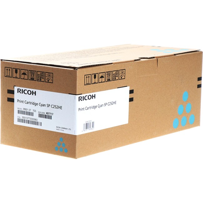 Принт-картридж высокой емкости, голубой, тип SPC252HE Print Cartridge Cyan SP C252HE